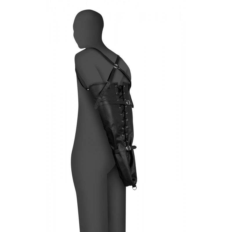 OUCH!, Lace-up, Full, Sleeve Arm, Restraint, Μαύρο