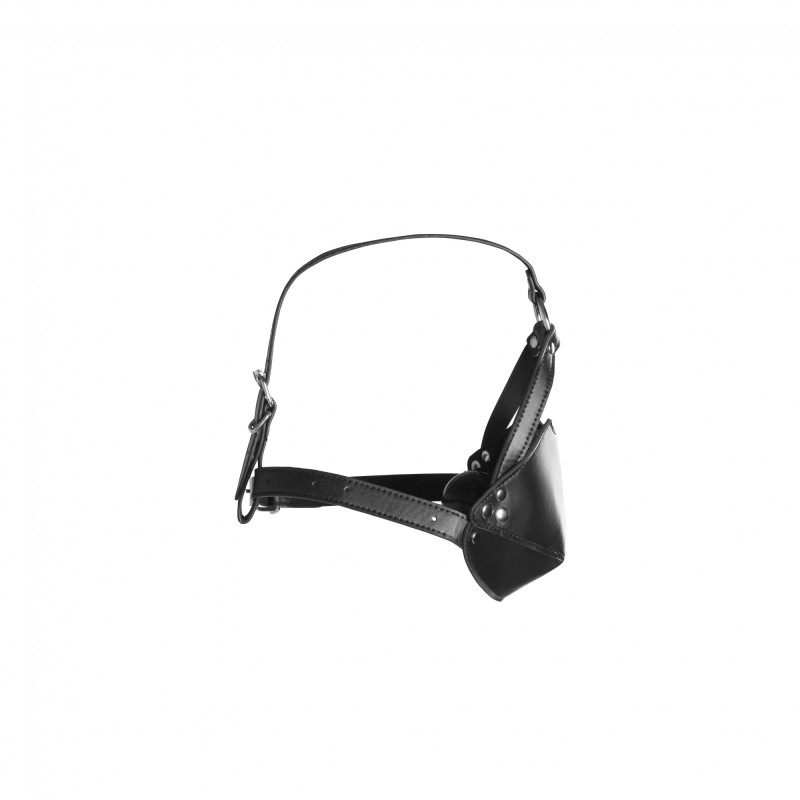 OUCH!, Head Harness, with Mouth Cover, and Breathable Ball Gag, Black