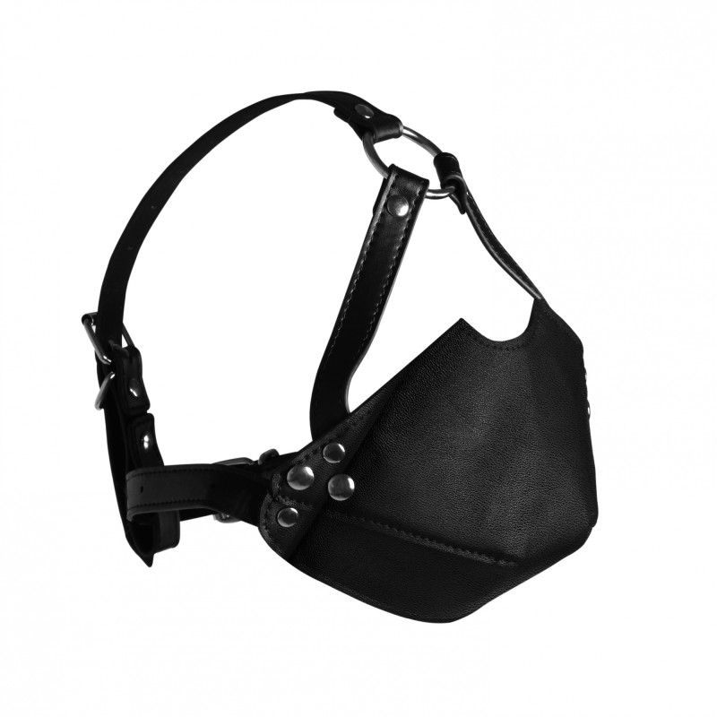 OUCH!, Head Harness, with Mouth Cover, and Breathable Ball Gag, Black