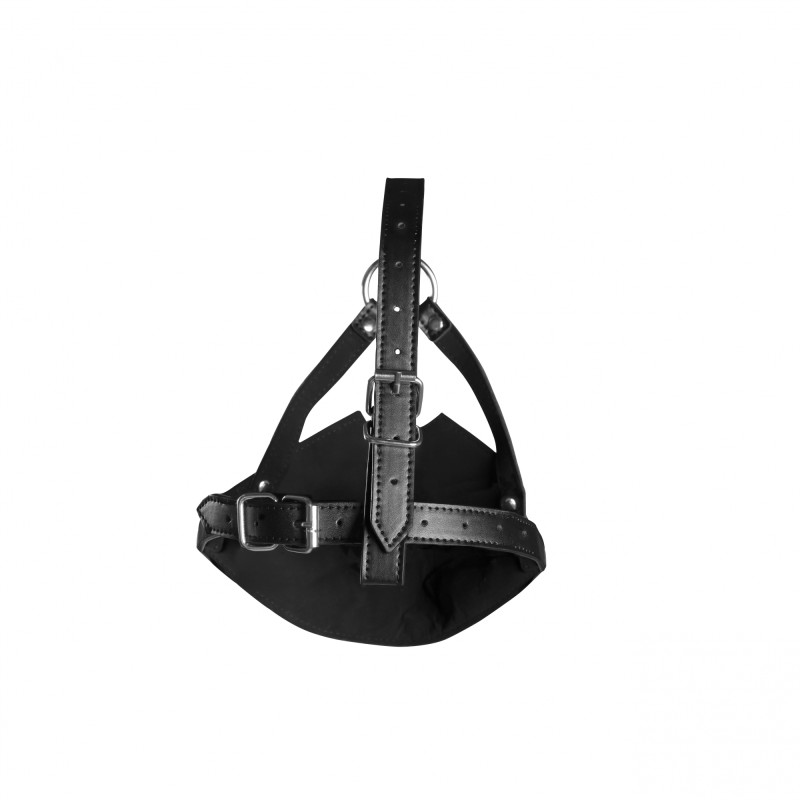 OUCH!, Head Harness, with Mouth Cover, and Breathable Ball Gag, Black