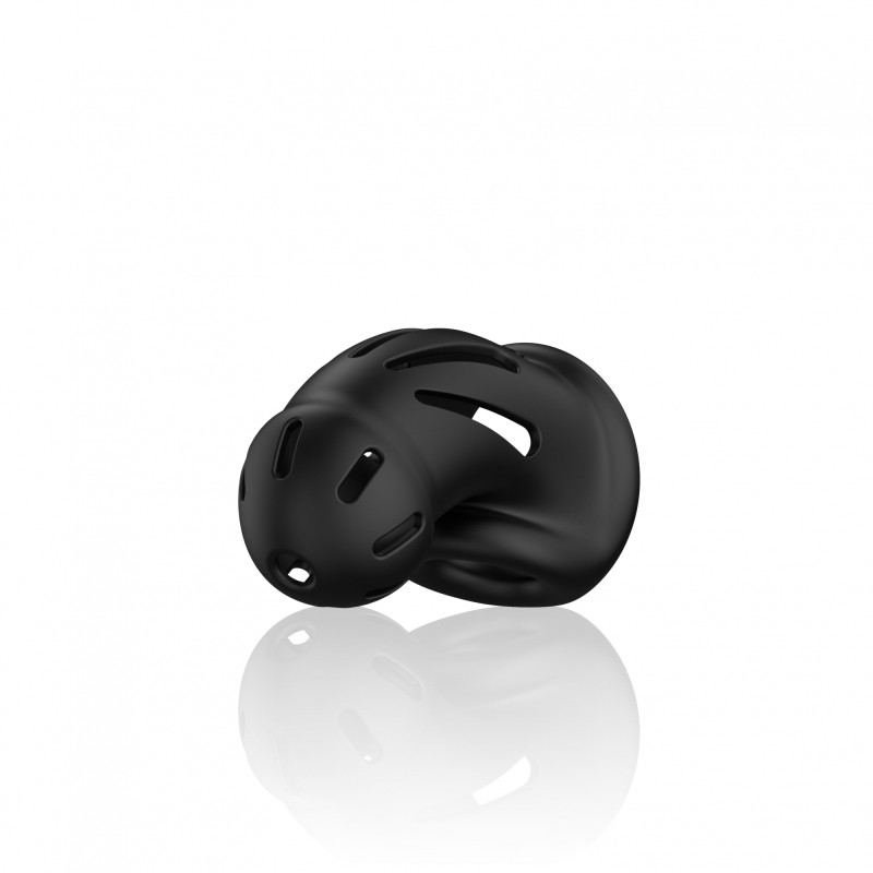 ManCage, Model 27, Ultra Soft, Silicone, Chastity Cage, Μαύρο
