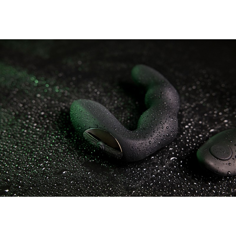 OUCH!, Bent, Vibrating, Prostate Massager, with Remote Control, Black