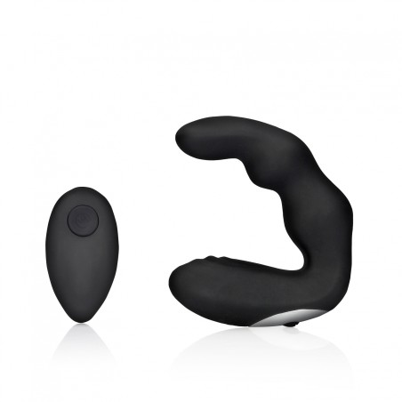 OUCH!, Bent, Vibrating, Prostate Massager, with Remote Control, Black