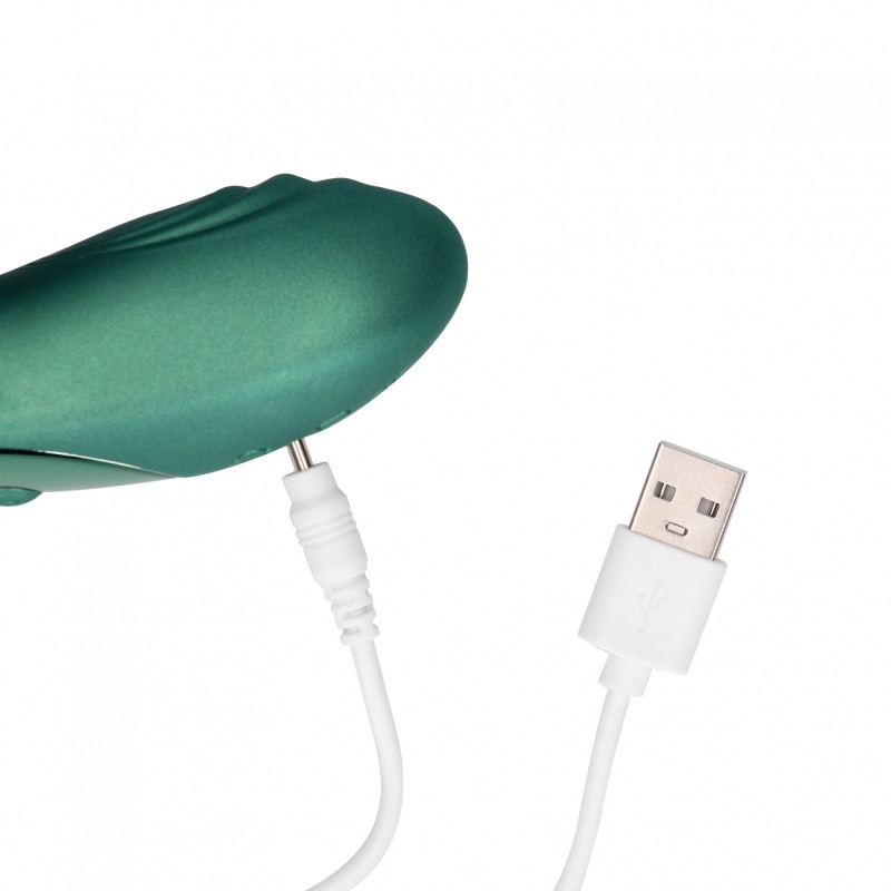 OUCH!, Bent, Vibrating, Prostate Massager, with Remote Control, metallic green