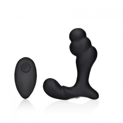 OUCH!, Stacked, Vibrating, Prostate Massager, with Remote Control, Black