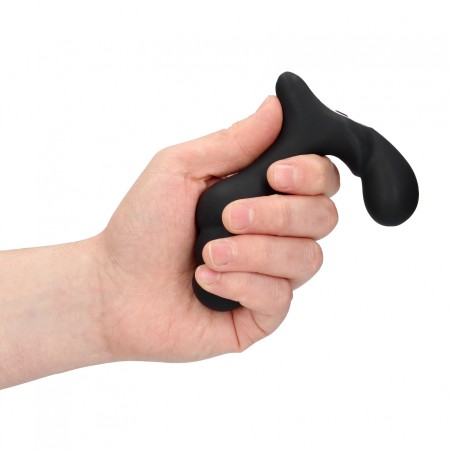 OUCH!, Stacked, Vibrating, Prostate Massager, with Remote Control, Black