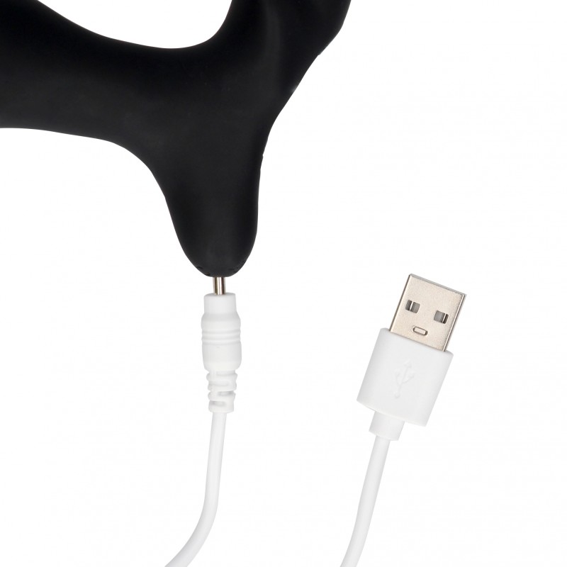 OUCH!, Stacked, Δονούμενος, Προστατικός Δονητής, με Τηλεχειριστήριο, Μαύρο