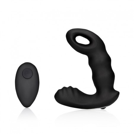 OUCH!, Beaded, Vibrating, Prostate Massager, with Remote Control, Black