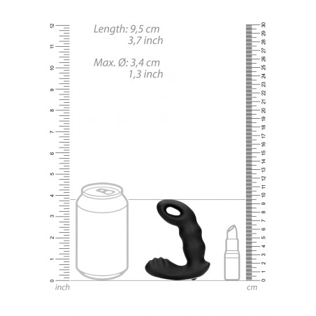 OUCH!, Beaded, Vibrating, Prostate Massager, with Remote Control, Black