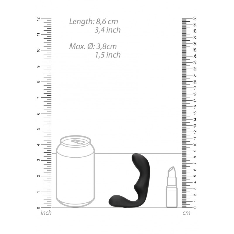 OUCH!, Pointed, Vibrating, Prostate Massager, with Remote Control, Black