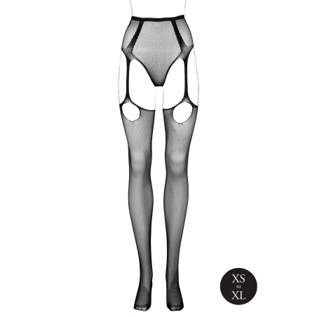 LE DÉSIR, Pantie, with Attached Stockings, Μαύρο