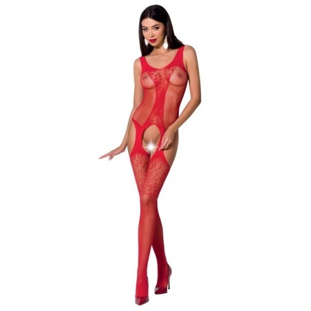 PASSION WOMAN | BS072 | BODYSTOCKING - ONE SIZE - RED