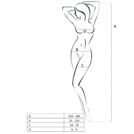 PASSION WOMAN | BS072 | BODYSTOCKING - ONE SIZE - RED