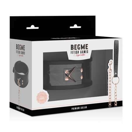 BEGME | Black Edition Premium Vegan Leather Collar With Neoprene Lining