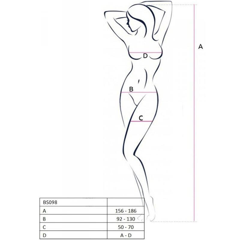 PASSION | BS098 | BODYSTOCKING - ONE SIZE - WHITE