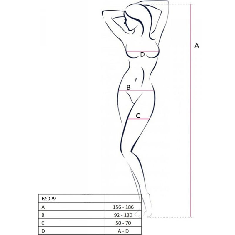 PASSION | BS099 | BODYSTOCKING - ONE SIZE - WHITE