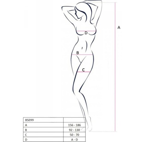 PASSION | BS099 | BODYSTOCKING - ONE SIZE - ΛΕΥΚΟ