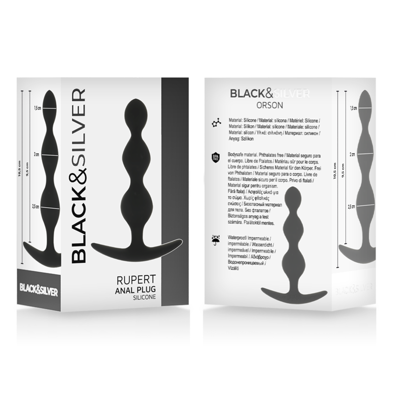 BLACK&SILVER | RUPERT ANAL BALL CHAIN - 10cm