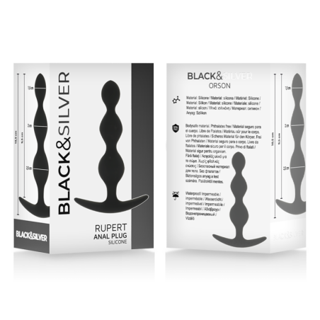 BLACK&SILVER | RUPERT ANAL BALL CHAIN - 10cm