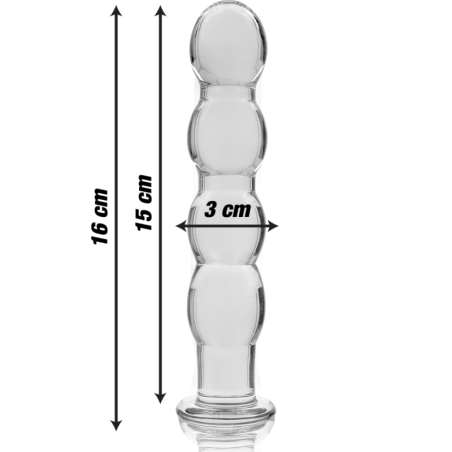 NEBULA SERIES BY IBIZA | MODEL 10 | DILDO BOROSILICATE GLASS 16.5 X 3.5 CM - CLEAR