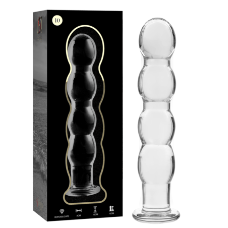 NEBULA SERIES BY IBIZA | MODEL 10 | DILDO BOROSILICATE GLASS 16.5 X 3.5 CM - CLEAR