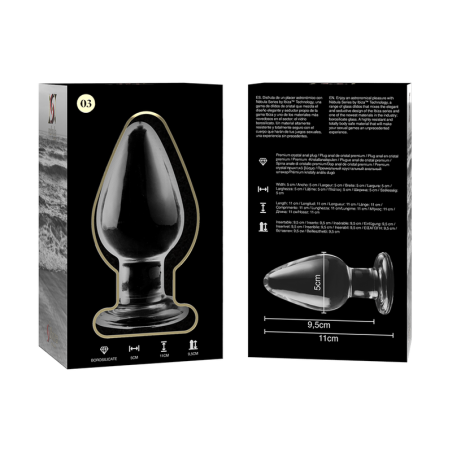 NEBULA SERIES BY IBIZA | MODEL 3 | ANAL PLUG BOROSILICATE GLASS 11 X 5 CM TRANSPARENT