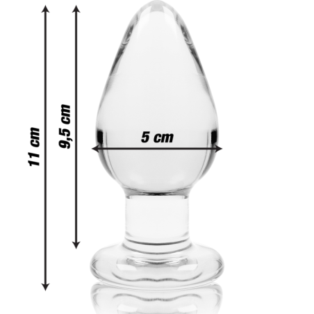 NEBULA SERIES BY IBIZA | MODEL 3 | ANAL PLUG BOROSILICATE GLASS 11 X 5 CM TRANSPARENT
