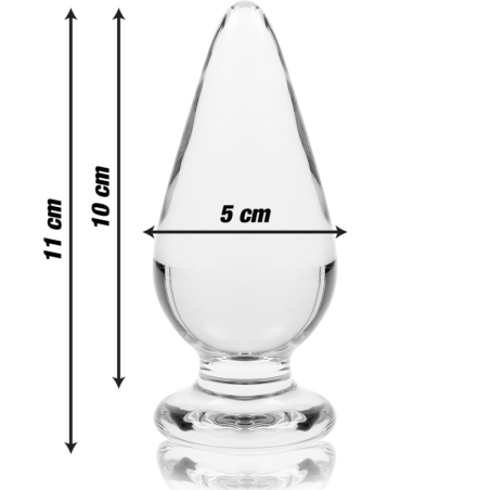 NEBULA SERIES BY IBIZA | MODEL 4 | ANAL PLUG BOROSILICATE GLASS 11 X 5 CM CLEAR