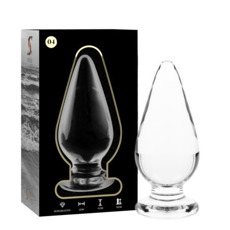 NEBULA SERIES BY IBIZA | MODEL 4 | ANAL PLUG BOROSILICATE GLASS 11 X 5 CM CLEAR