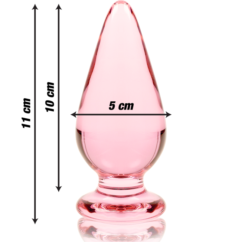 NEBULA SERIES BY IBIZA | MODEL 4 | ANAL PLUG BOROSILICATE GLASS 11 X 5 CM - PINK