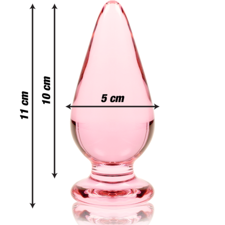 NEBULA SERIES BY IBIZA | MODEL 4 | ANAL PLUG BOROSILICATE GLASS 11 X 5 CM - PINK