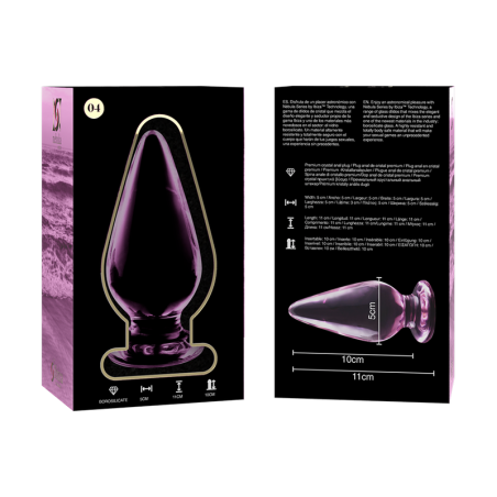 NEBULA SERIES BY IBIZA | MODEL 4 | ANAL PLUG BOROSILICATE GLASS 11 X 5 CM - PINK