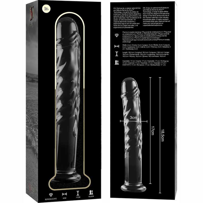 NEBULA SERIES BY IBIZA | MODEL 16 | DILDO BOROSILICATE GLASS - CLEAR