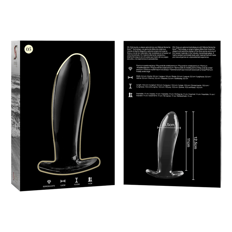 NEBULA SERIES BY IBIZA | MODEL 5 | ANAL PLUG BOROSILICATE GLASS - CLEAR