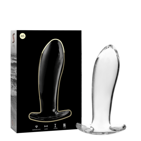 NEBULA SERIES BY IBIZA | MODEL 5 | Γυάλινη Πρωκτική Σφήνα - Λευκή Διάφανη