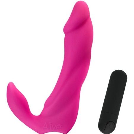 ALIVE | BIFUN PRO | VIBRATOR DILDO 14,9cm - PINK