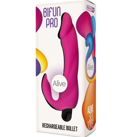 ALIVE | BIFUN PRO | VIBRATOR DILDO 14,9cm - PINK