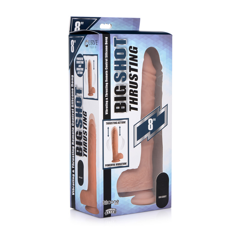 Pumping and Vibrating Liquid Silicone Dildo with Balls - 20cm