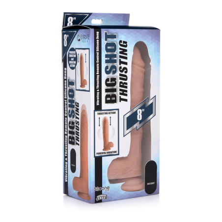 Pumping and Vibrating Liquid Silicone Dildo with Balls - 20cm