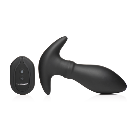 Rim Slide | Sliding Ring Silicone Butt Plug - Black