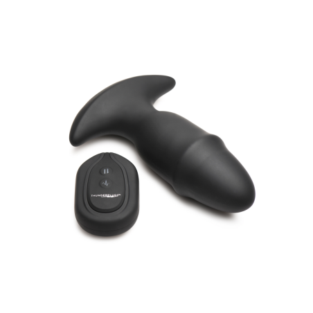 Butt Slider | Sliding Ring Silicone Missile Plug - Black