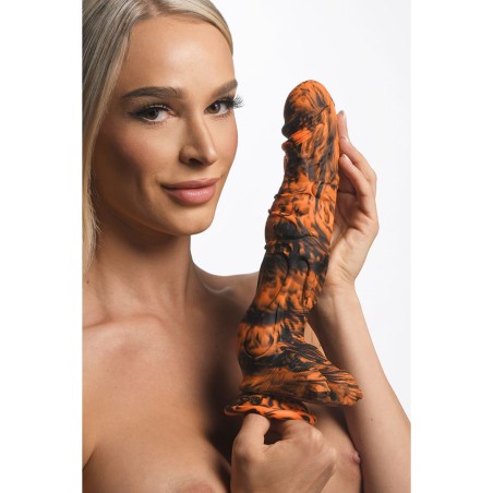 Sabretooth - Silicone Dildo - Orange/Black