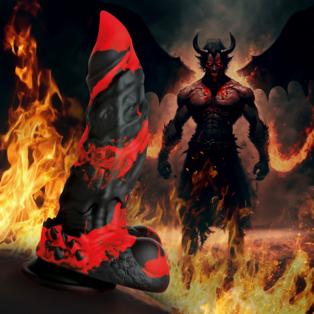 Fire Demon - Monster Silicone Dildo - Red/Black