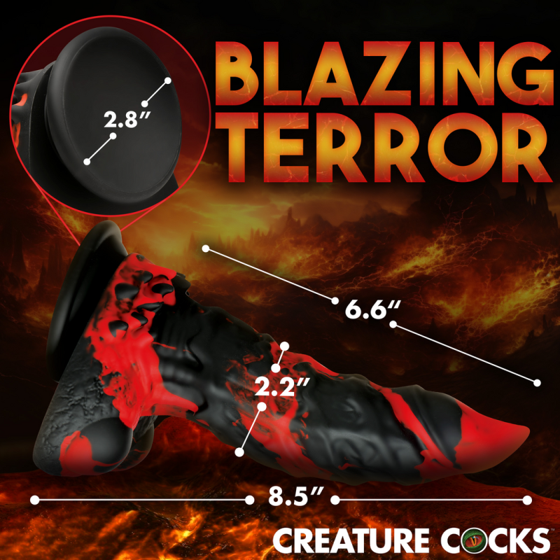 Fire Demon | Monster Dildo Σιλικόνης - Κόκκινο/ Μαύρο