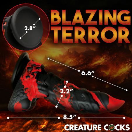 Fire Demon - Monster Silicone Dildo - Red/Black