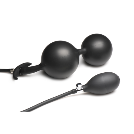 Ass Rattler - Weighted Inflatable Silicone Anal Plug - Black