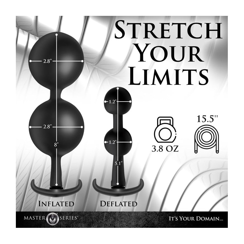 Ass Rattler - Weighted Inflatable Silicone Anal Plug - Black