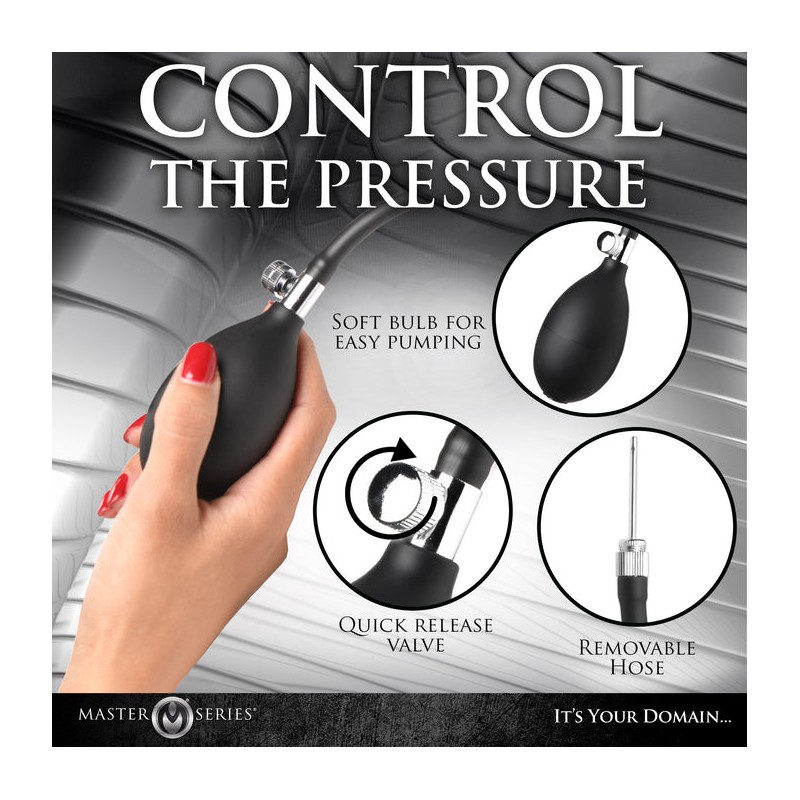 Ass Rattler - Weighted Inflatable Silicone Anal Plug - Black