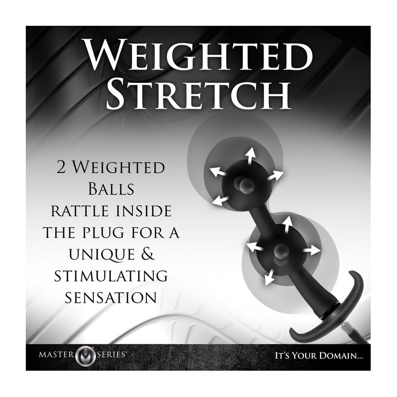 Ass Rattler - Weighted Inflatable Silicone Anal Plug - Black