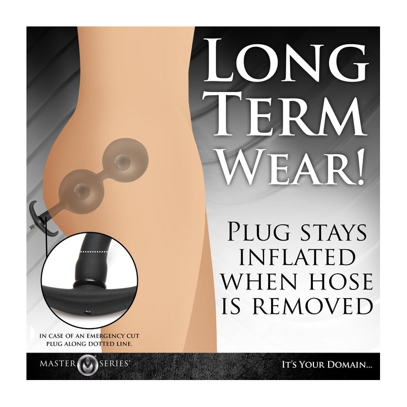 Ass Rattler - Weighted Inflatable Silicone Anal Plug - Black